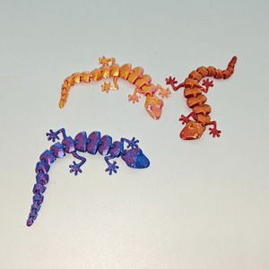 Figurine de gecko articulée imprimée en 3D, multicolore, réaliste, pour chat, jouet de dérivation, animal articulé, décoration de bureau, ornement de collection - Product Image 4