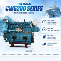 SCDC Weichai CW6200 Serie 750rpm 900rpm 1000rpm Wassergekühlter Schiffsdieselmotor für Patrouillenboote und Flussfahrzeuge