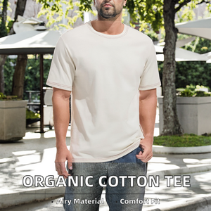 T-shirt décontracté pour homme en Spandex/Nylon 220g, motif lettres sérigraphiées, design vierge - Product Image 2