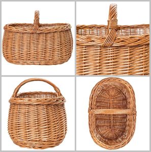 JY Creative Home Grand <span class=keywords><strong>panier</strong></span> de pique-nique en osier avec poignée <span class=keywords><strong>Panier</strong></span> <span class=keywords><strong>à</strong></span> provisions tressé de vacances vide <span class=keywords><strong>panier</strong></span> de saule avec poignée - Product Image 6