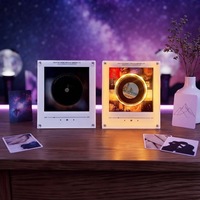 Aimant de réfrigérateur personnalisé en acrylique avec photo NFC, veilleuse rotative en vinyle, disques audio interchangeables, cadeau créatif pour la maison ou un mariage