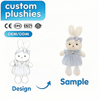 Peluche Lapin Personnalisable à Habiller, Jouet en Peluche Doux et Mignon, Vente en Gros OEM ODM, Peluche Personnalisée avec Logo, Cadeau pour Enfants