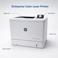 Presque neuf pour imprimante laser couleur HP Color LaserJet M553dn M553m, haute vitesse, recto-verso, réseau, bureau, entreprise, vente en gros, en vrac