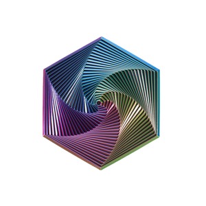 Jouet anti-stress en PLA imprimé en 3D, spirale hexagonale, tour à illusion optique fractale, décoration de bureau, cadeau - Product Image 2