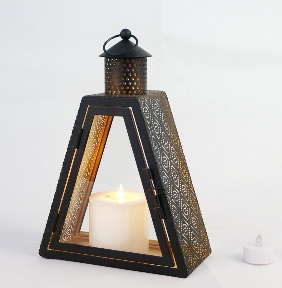 Decorative Glass Candle Holder Diamond-shaped Handmade Rattan Lantern Candle Lantern Candle Holder With Glass