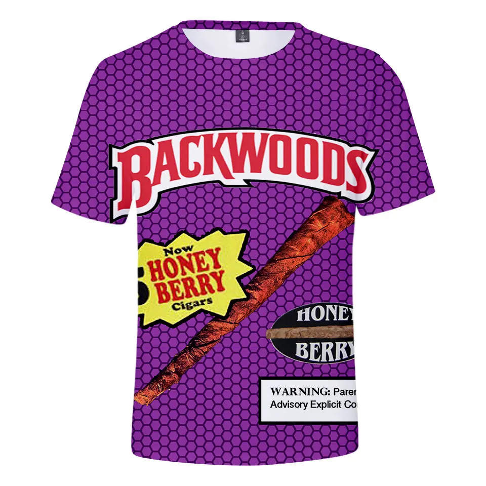 Hot Sale BACKWOODS T Shirts 2022 Summer Men Short Sleeve T-Shirt Fashion Street Hip Hop 3D Printed backwoods cigar t shirt