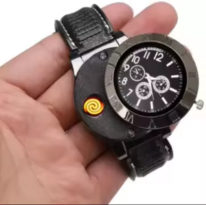 <span class=keywords><strong>Briquet</strong></span> <span class=keywords><strong>montre</strong></span> à quartz multifonctionnel, torche rechargeable à double flamme pour cigarettes - Product Image 3
