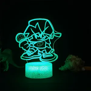 ห้องเล่นเกมวันศุกร์กลางคืน Funkin รูป FNF LED ไฟกลางคืนแผงไฟ Led 3D โคมไฟของขวัญตกแต่งห้องน่ารักสำหรับเพื่อน