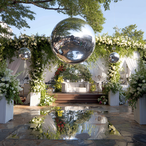 Bola de espejo inflable grande, globo de <span class=keywords><strong>discoteca</strong></span> brillante, <span class=keywords><strong>esfera</strong></span> flotante de PVC metálico <span class=keywords><strong>para</strong></span> decoración de escenario de fiesta de boda, accesorios <span class=keywords><strong>para</strong></span> eventos - Product Image 1
