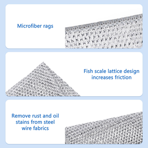 Multipurpose Metal <b>Wire</b> Cleaning Cloth Wall Kitchen Car Scrubber Dishwashing Rags Non Scratch Wipes - Product Image 2