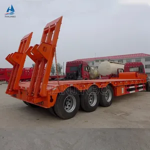 3轴60吨8吨重型设备运输低集装箱坡道低车身半挂车