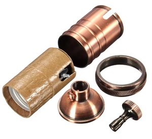 Cổ Điển <span class=keywords><strong>E27</strong></span> Ánh Sáng Mặt Dây Chuyền Lịch Thi Đấu Vít Phong Cách 250V Nhôm Kim Loại Đèn Chủ Với Gốm Nhựa Cơ Sở LED Bóng Đèn Bao Gồm - Product Image 3