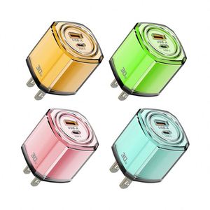 Small <b>US</b> <b>Plug</b> EU Power <b>Adapter</b> Mini Pocket Size Light Blue PD 30w USB Wall Charger <b>Adapter</b> for Travel - Product Image 2