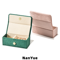 Boîte à bijoux rectangulaire en velours, petite, pour la vente en gros, mini-organisateur de luxe avec fermeture magnétique, personnalisable avec logo, pour bagues et boucles d'oreilles
