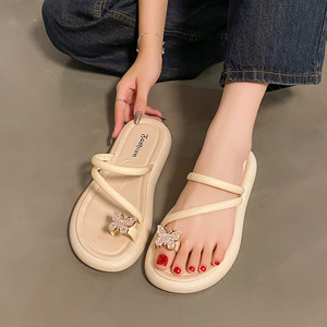 Chanclas <span class=keywords><strong>de</strong></span> <span class=keywords><strong>mariposa</strong></span> para mujer, tendencia <span class=keywords><strong>de</strong></span> moda <span class=keywords><strong>de</strong></span> verano, desgaste exterior, suelas planas resistentes al desgaste, tacos con Clip, férula, zapatos <span class=keywords><strong>de</strong></span> playa para - Product Image 6