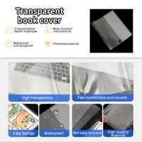 Protège-livres transparent en PVC pailleté Kaplo A5 pour classeurs de cartes et albums photo, anti-poussière et imperméable