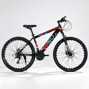 VTT pour adultes 24/26/27,5 pouces, 21 vitesses - Noir-bleu, Noir-rouge, pour hommes et femmes, avec cadre en acier haute teneur en carbone - Product Image 3