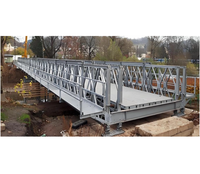 Pont préfabriqué en acier à suspension Bailey multi-chapelles à un étage, à double voie, soudé en usine ISO, léger, temporaire, pour construction