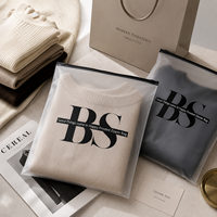 Sacs Ziplock givrés personnalisés de luxe avec impression mate, emballage pour vêtements, présentation pour boutique de mode et marque de prêt-à-porter