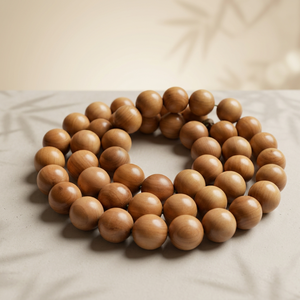 Aromatic Chandan Sandalwood Necklace with Jap Beads <b>Sweet</b> Woody Fragrance Eco-Friendly 50+ Years Old - Product Image 1
