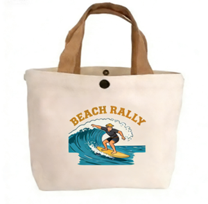 Sac de shopping en toile de coton écologique avec logo personnalisé, fermeture à bouton, petite taille pour enfants et filles - Product Image 1