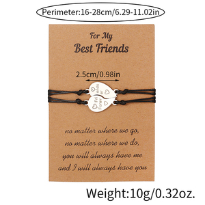 G2232, оптовая продажа, из нержавеющей стали, сердечное письмо, лучшие друзья, навсегда, дружба, модные ювелирные изделия, браслеты и браслеты - Product Image 5