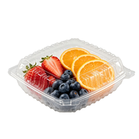 WH91 Cajas de Embalaje para Frutas y Sándwiches de Plástico Transparente Desechables Personalizadas al por Mayor, Hechas con Materiales Reciclados, Muestra Gratis