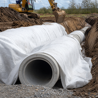 Tissu géotextile non tissé en PP haute résistance pour la filtration, la séparation, le drainage, la stabilisation, projets d'ingénierie civile