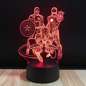 Personnage <span class=keywords><strong>3D</strong></span> Acrylique <span class=keywords><strong>Veilleuse</strong></span> Vente Chaude <span class=keywords><strong>Marvel</strong></span> Cartoon Peut Être Personnalisé LED Chambre Couleur Boîte Blanc 75 70 Cadeaux Lumineux - Product Image 4