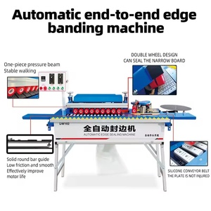 Machine à chants DW102 avec collage automatique, coupe et polissage, coupe automatique des extrémités pour la production de MDF, roulement central 110/220V - Product Image 2