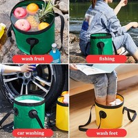 Vente en gros 500D bâche en PVC multifonctionnel Portable pliable pliable Camping pêche seau à eau pliant