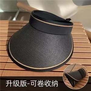 Sombrero de paja transpirable con visera ancha de verano UPF50+ con protección solar para mujer, para uso en la playa y al aire libre - Product Image 2