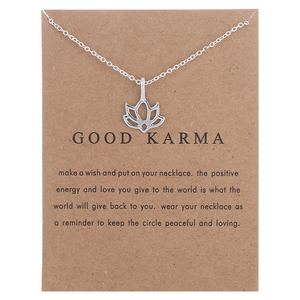 Collier ras de cou en lotus joyeux, bijoux de mode, bon <span class=keywords><strong>karma</strong></span> - Product Image 4