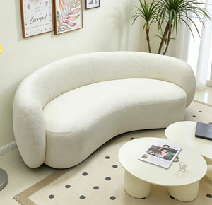 โซฟาโค้งมนทันสมัย หุ้มผ้าบุอย่างดี สำหรับห้องนั่งเล่น - Product Image 4