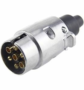 Enchufe De Remolque De 7 Pines Macho | Pack De 2 Piezas | 12V Impermeable Con Botas De Goma