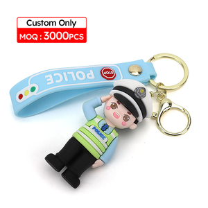 Porte-clés mascotte 3D moulé en PVC/silicone personnalisé OEM, figurine <span class=keywords><strong>de</strong></span> personnage <span class=keywords><strong>de</strong></span> dessin animé, MOQ 3000 pièces - Product Image 1