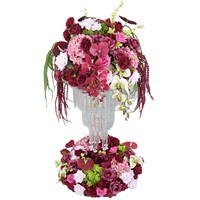 Kunstbloemen guirlandes rode bruiloft hoofdmaat bloemstuk voor bruiloftdecoratie & leveranciers