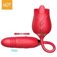 Neues Leistungsstarkes Vibrationsspielzeug Für Frauen, Klitoris-Stimulator Zungenrose-Form Leckvibrator Dildo