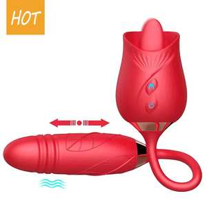 Neues Leistungsstarkes Vibrationsspielzeug Für Frauen, Klitoris-Stimulator Zungenrose-Form Leckvibrator Dildo - Product Image 1