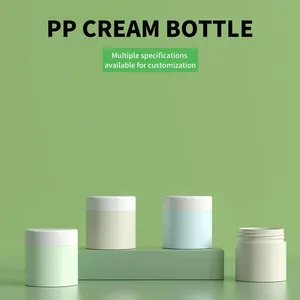 Botol krim kemasan kulit plastik daur ulang plastik kemasan plastik wadah kosmetik hewan peliharaan kustom Pot stoples kotak kosmetik