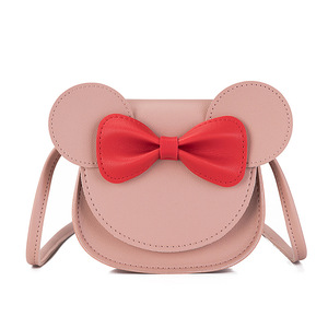 Borsa Mini alla Moda per Bambini con Decorazione a Fiocco, Motivo Cartone Animato Carino, Materiale PU, Borsa a Tracolla per Ragazze - Product Image 5