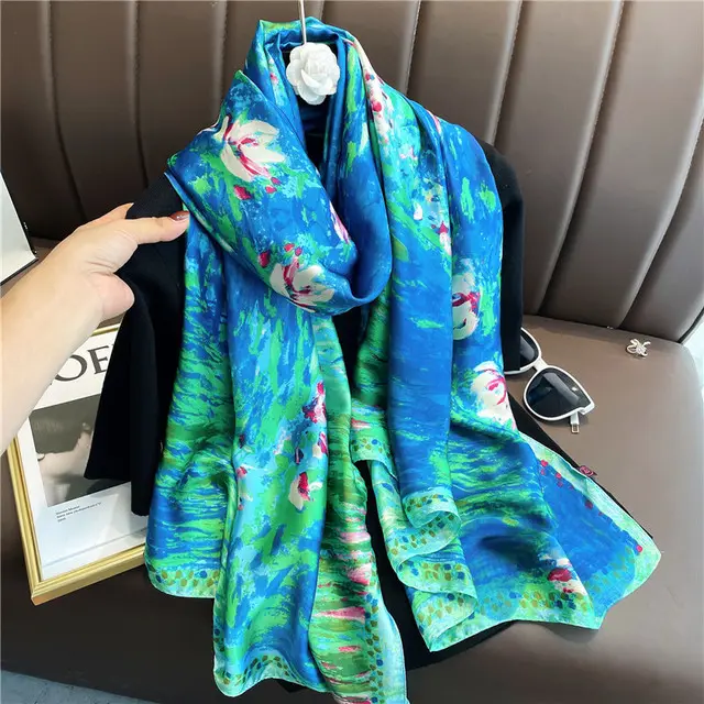 Paris fashion show designers collection style Oversized Square silk women oversized square silk scarf