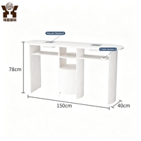 Table de manucure moderne en fer crème, ensemble complet avec canapé-lit et table de travail pour la décoration de salon de manucure