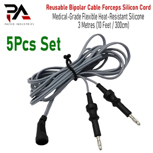 Cable de Silicona Reutilizable de Calidad Alemana para Pinzas Bipolares, 3 Metros de Longitud, Conector Banana Estándar de 4mm, Cable para Unidad Electroquirúrgica - Product Image 1