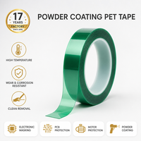 Ruban adhésif en film polyester PET vert personnalisé, silicone simple face, imperméable, protection industrielle des surfaces, masquage