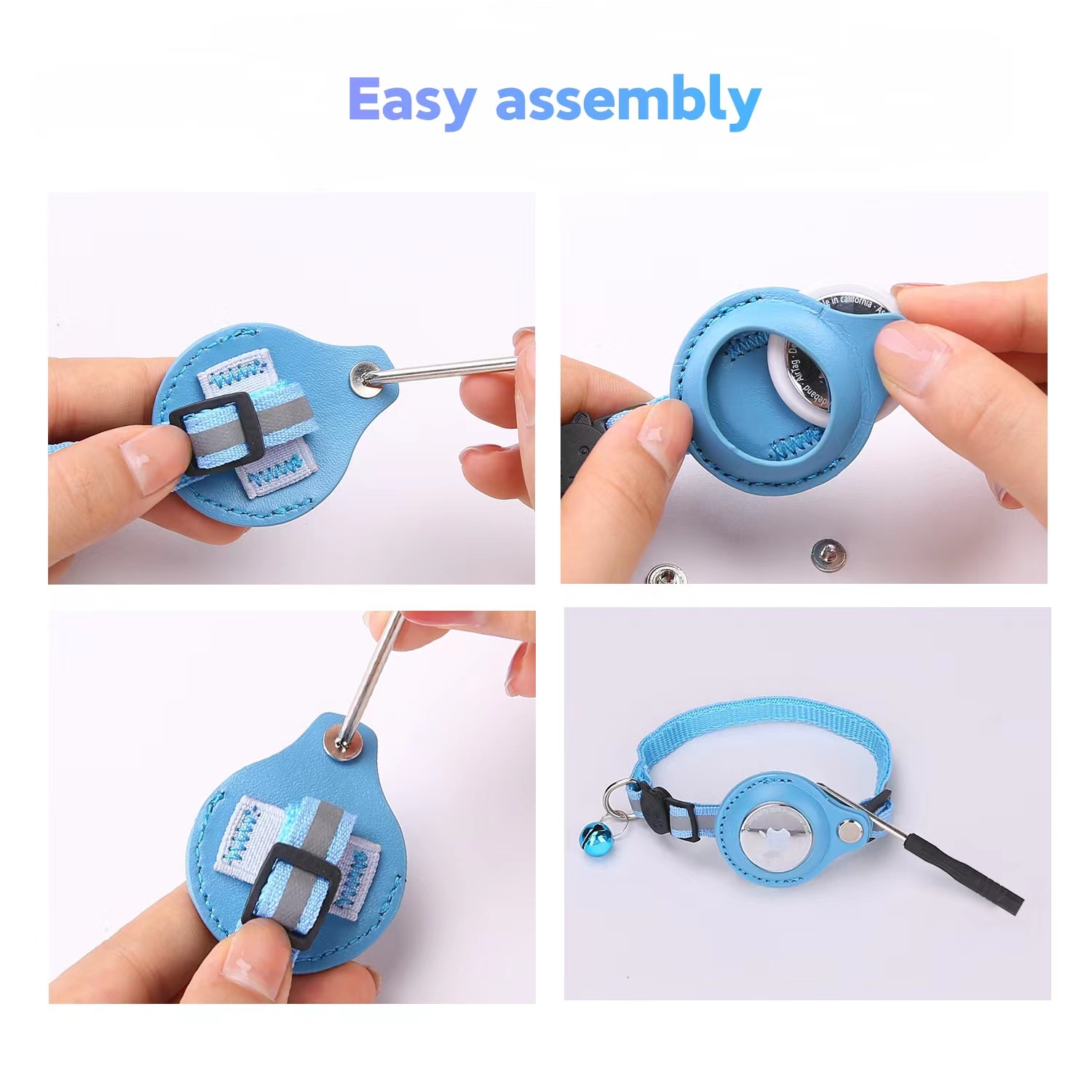 Nice Quality Adjustable Pet Collar Locator Accesstory Cat Collar With Reflective Stripe For Apple Airtag