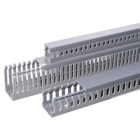 Goulotte de câbles industrielle ouverte en PVC 25x25 pour gestion de câbles de rack de serveur, couleur grise