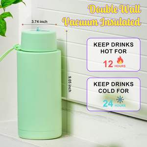 Logotipo personalizado 34oz Frasco de vacío aislado de acero inoxidable 1l Botellas de agua de bebida reutilizables con interior de cerámica - Product Image 5