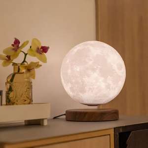 Lámpara de luna de levitación magnética moderna, Base cuadrada, luz flotante, Control táctil, luz de advertencia nocturna regulable, decoración del hogar - Product Image 2