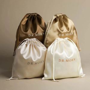 Custom Rose Gold Satin Dust Silk Bag for Handbag Hair Lingerie Packaging Gift Jewelry <b>Drawstring</b> Satin <b>Pouch</b> - Product Image 4